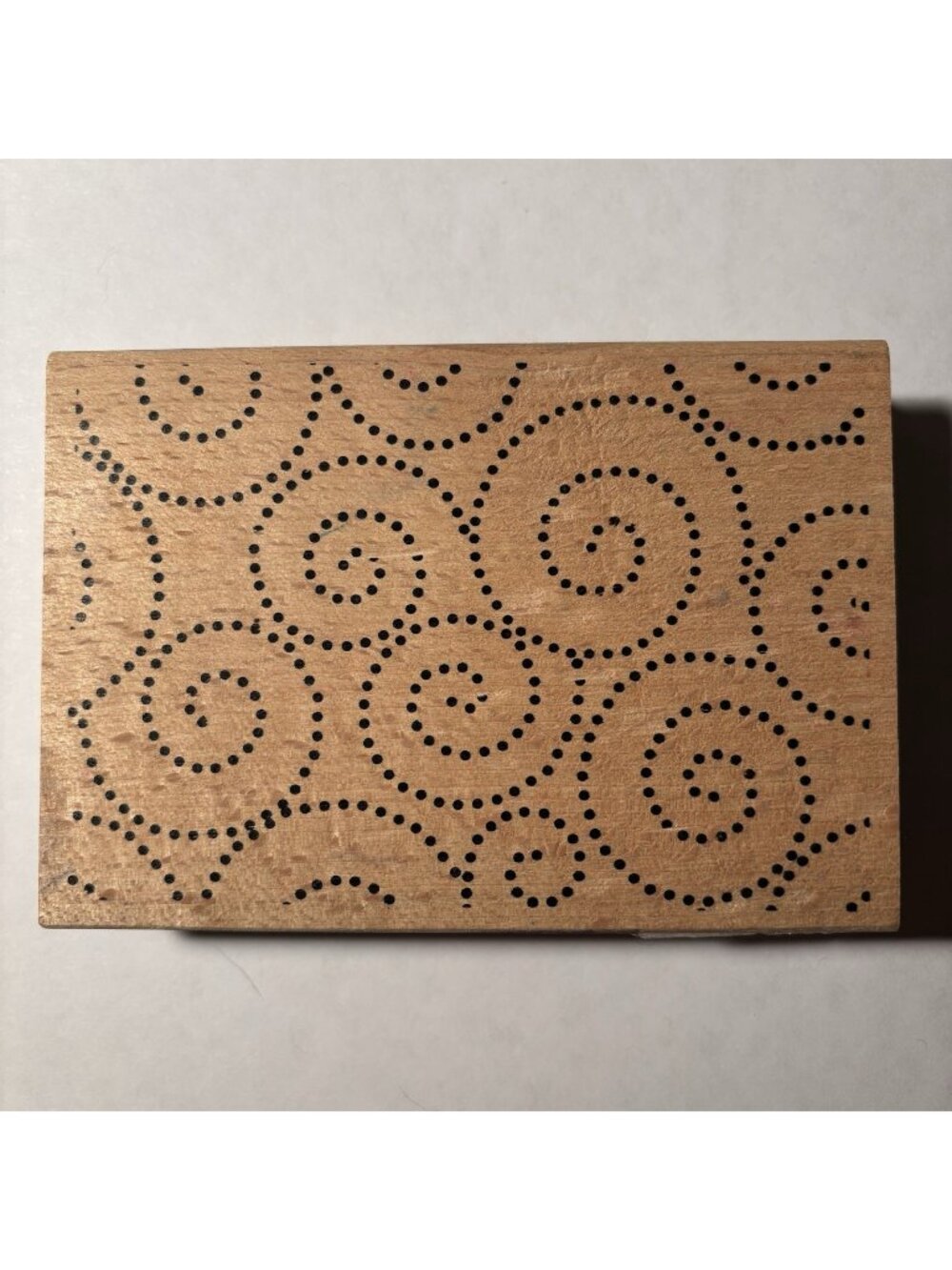 Hampton Art Ditto Wood Mounted Rubber Stamp Spirograph Spiral Circles Dots Art